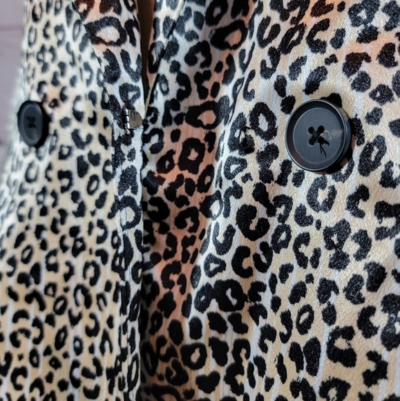 NINE West Leopard Print Blazer Tan & Black Size Small - Picture 9 of 12